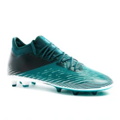 Kipsta Chaussure De Football Adulte Terrains Secs CLR FG Blanc Et Vert