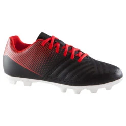 Kipsta Chaussure De Football Enfant Terrain Sec Agility 100 FG Noire Blanche