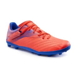 Kipsta Chaussure De Football Enfant Terrain Sec AGILITY 140 FG Scratch Rouge Bleue