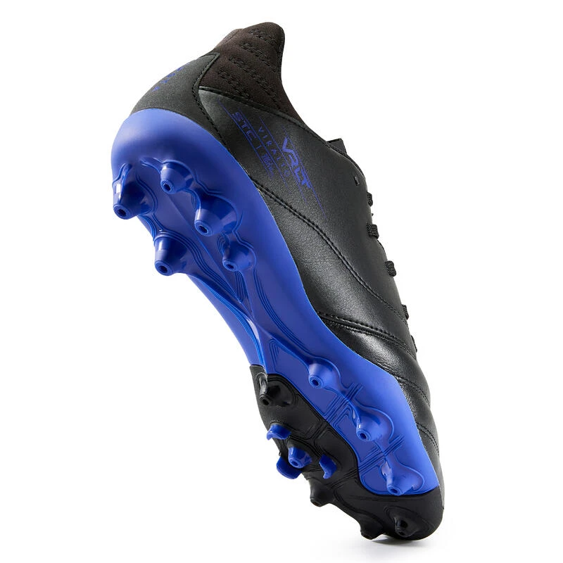 Kipsta Chaussure De Football Enfant VIRALTO II CUIR MG Pour Terrain Sec Noir Et Bleu 4 Kipsta Chaussure De Football Enfant VIRALTO II CUIR MG Pour Terrain Sec Noir Et Bleu – Image 2