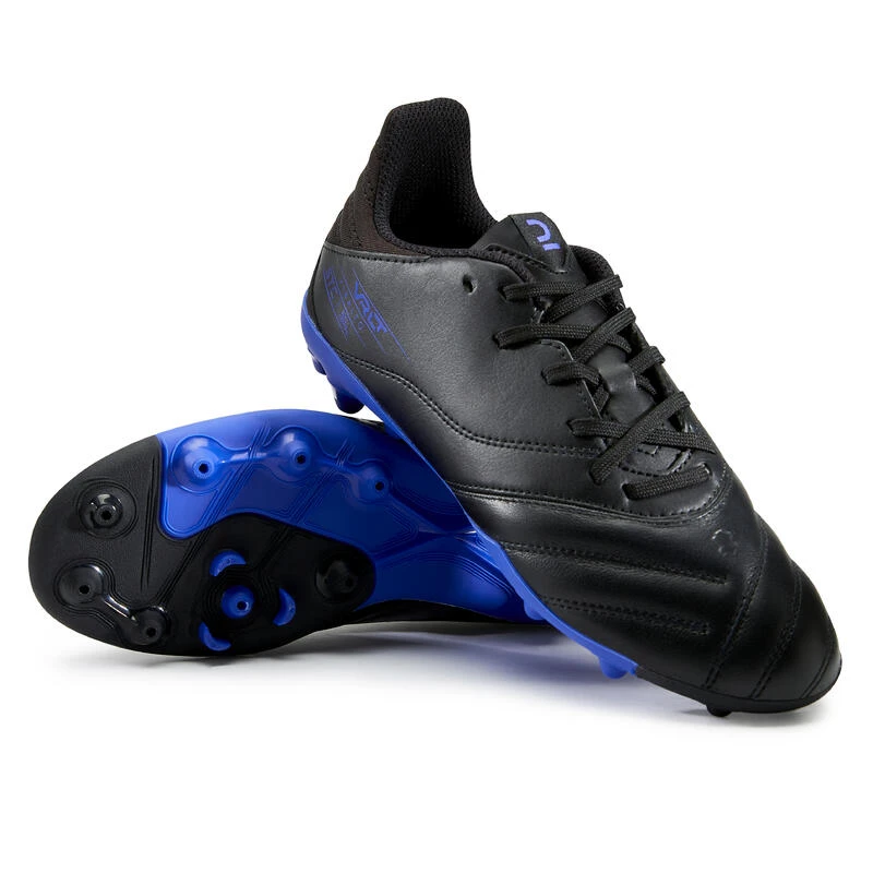 Kipsta Chaussure De Football Enfant VIRALTO II CUIR MG Pour Terrain Sec Noir Et Bleu 5 Kipsta Chaussure De Football Enfant VIRALTO II CUIR MG Pour Terrain Sec Noir Et Bleu – Image 3