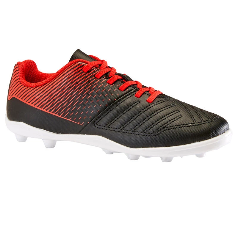 Kipsta Chaussure De Football Terrain Sec Agility 100 FG Noire Rouge 3 Kipsta Chaussure De Football Terrain Sec Agility 100 FG Noire Rouge