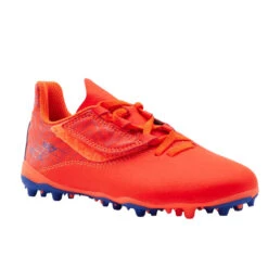 Kipsta CHAUSSURES DE FOOTBALL ENFANT A SCRATCH VIRALTO I EASY MG/AG ORANGE ET BLEU