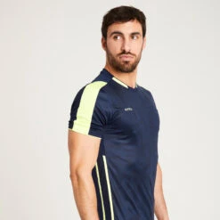 Kipsta Maillot De Football Adulte TRAXIUM Marine Et Jaune -Sports - Équipement de football maillot de football adulte traxium marine et jaune 1