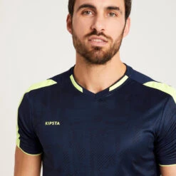 Kipsta Maillot De Football Adulte TRAXIUM Marine Et Jaune -Sports - Équipement de football maillot de football adulte traxium marine et jaune 2