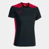 Maillot Manches Courtes Femme Joma Championship Vi Noir Rouge -Sports - Équipement de football maillot manches courtes femme joma championship vi noir rouge