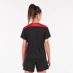 Maillot Manches Courtes Femme Joma Championship Vi Noir Rouge -Sports - Équipement de football maillot manches courtes femme joma championship vi noir rouge 2