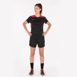Maillot Manches Courtes Femme Joma Championship Vi Noir Rouge -Sports - Équipement de football maillot manches courtes femme joma championship vi noir rouge 3