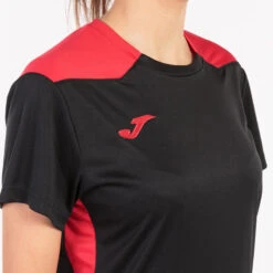 Maillot Manches Courtes Femme Joma Championship Vi Noir Rouge -Sports - Équipement de football maillot manches courtes femme joma championship vi noir rouge 4