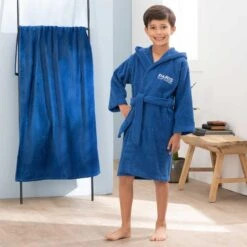 Peignoir De Bain Enfant 100% Coton Football Paris - Magique -Sports - Équipement de football peignoir de bain enfant 100 coton football paris magique 3