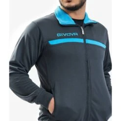 Survêtement Full Zip Homme - Givova Gris, Bleu 9 Survêtement Full Zip Homme - Givova Gris, Bleu -Sports - Équipement de football survetement full zip homme givova gris bleu 3