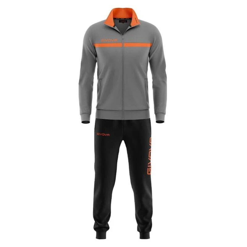 Survêtement Full Zip Homme - Givova Gris Orange 3 Survêtement Full Zip Homme - Givova Gris Orange