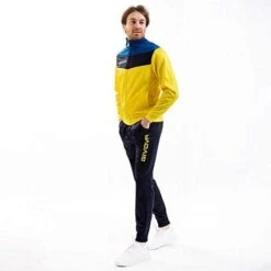 Survêtement Full Zip Homme - Givova Jaune Bleu -Sports - Équipement de football survetement full zip homme givova jaune bleu 3