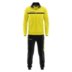 Survêtement Full Zip Homme - Givova Jaune Noir
