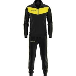 Survêtement Full Zip Homme - Givova Noir Et Jaune
