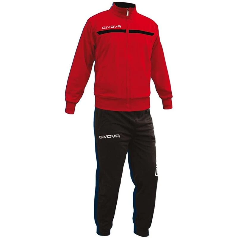 Survêtement Full Zip Homme - Givova Rouge Noir 3 Survêtement Full Zip Homme - Givova Rouge Noir – Image 2