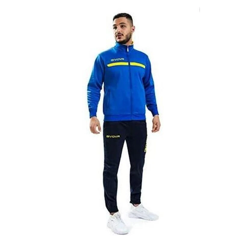 Survêtement One Full Zip Givova - Bleu/jaune - Homme 4 Survêtement One Full Zip Givova - Bleu/jaune - Homme – Image 2