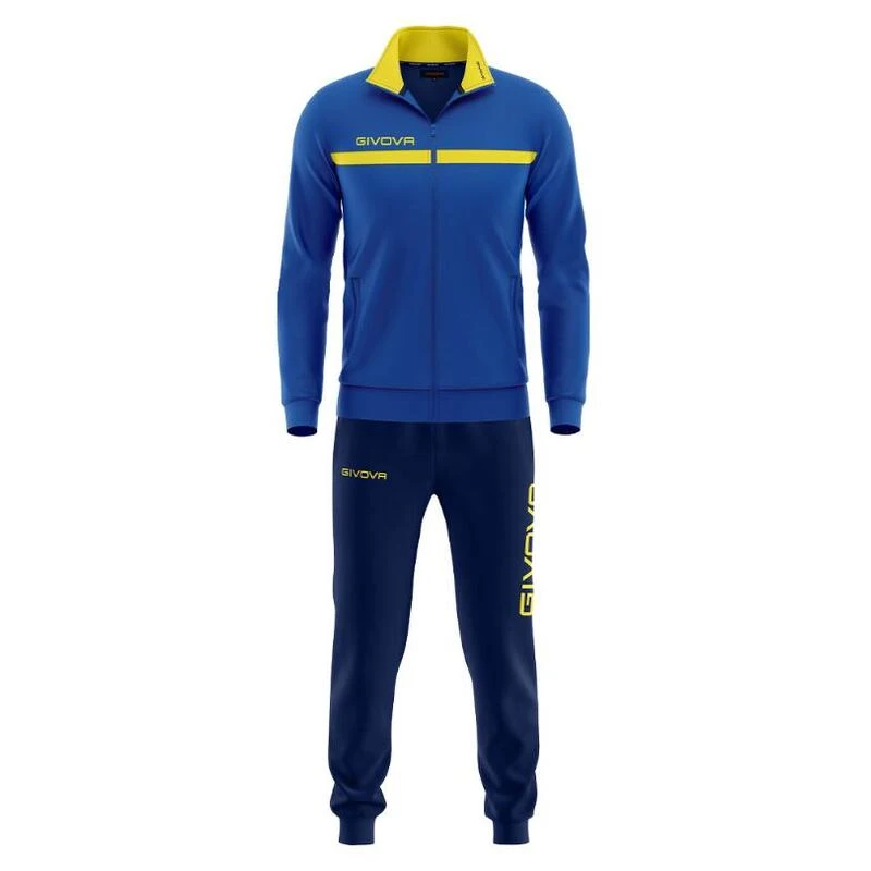 Survêtement One Full Zip Givova - Bleu/jaune - Homme 3 Survêtement One Full Zip Givova - Bleu/jaune - Homme