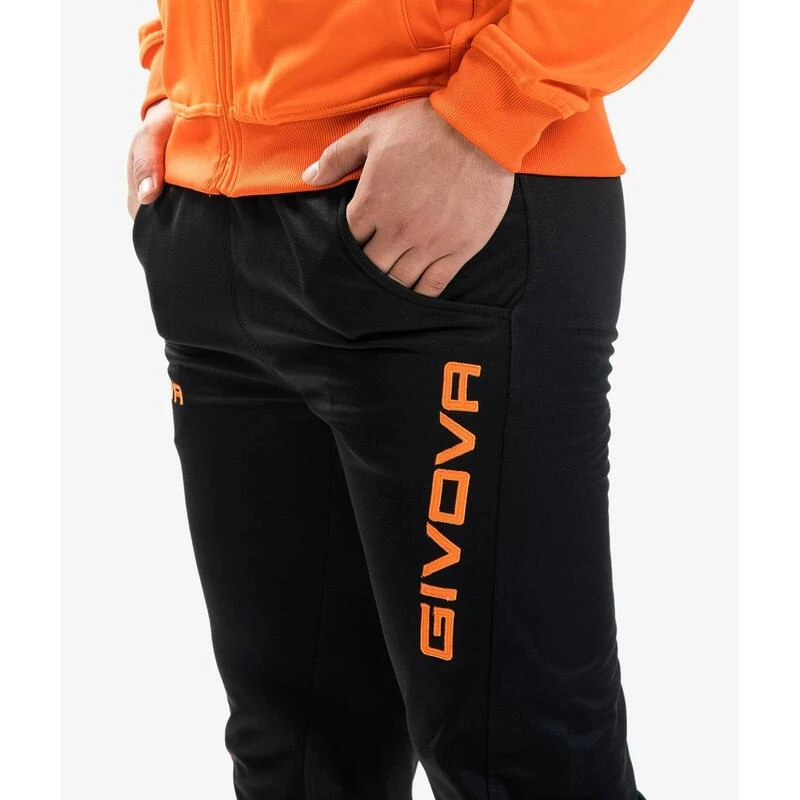 Survêtement One Full Zip Givova - Orange/Noir - Homme 6 Survêtement One Full Zip Givova - Orange/Noir - Homme – Image 4