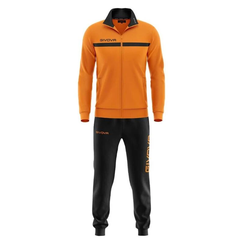 Survêtement One Full Zip Givova - Orange/Noir - Homme 3 Survêtement One Full Zip Givova - Orange/Noir - Homme