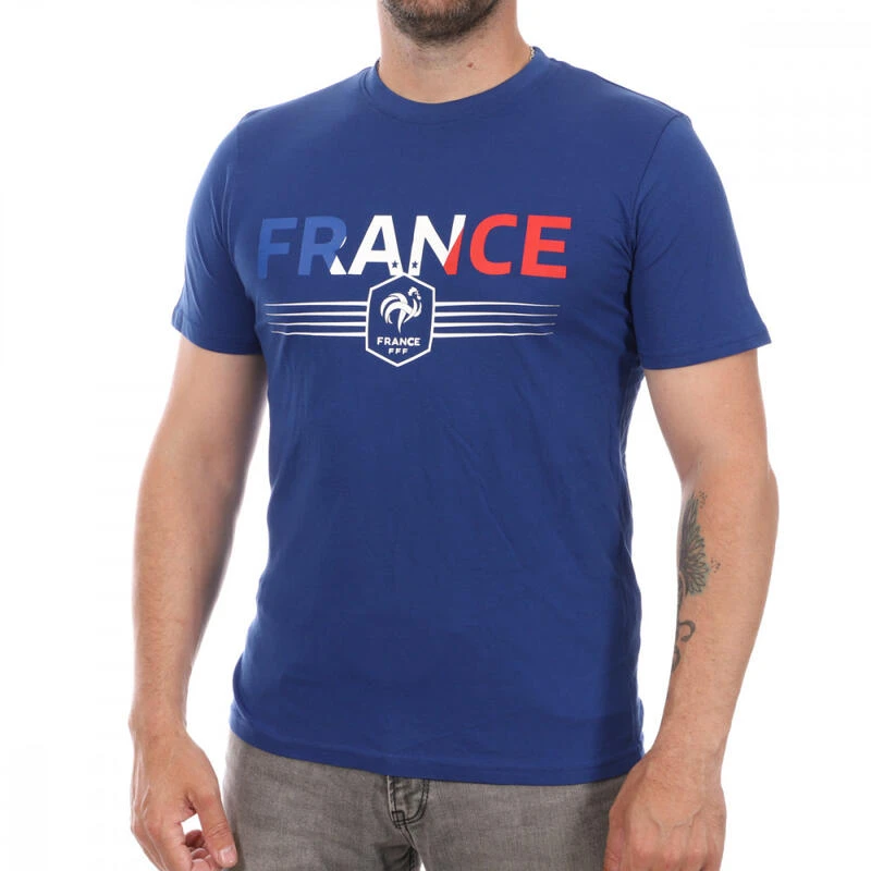 T-Shirt Bleu Homme FFF Logo 3 T-Shirt Bleu Homme FFF Logo