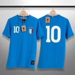 T-Shirt Gli Azzurri Retro Avec Lacets Football Adulte Vintage