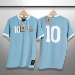 T-Shirt La Celeste Retro Avec Lacets Football Adulte Vintage