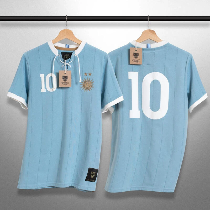 T-Shirt La Celeste Retro Avec Lacets Football Adulte Vintage 3 T-Shirt La Celeste Retro Avec Lacets Football Adulte Vintage