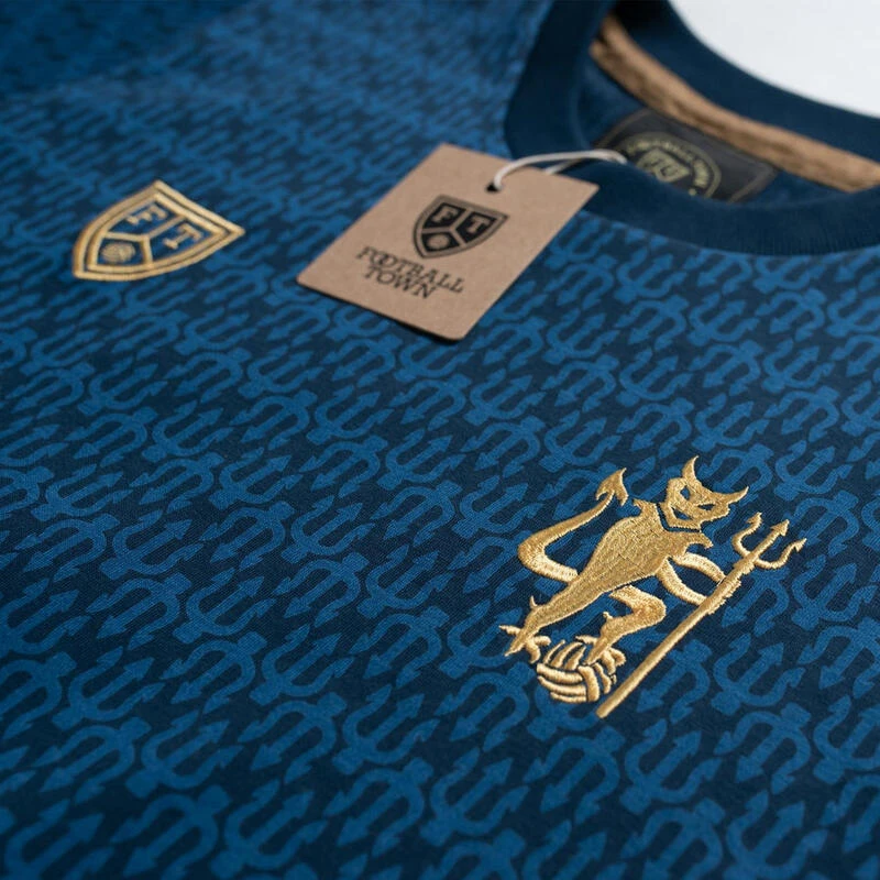 T-shirt The Devil Special Blue Football Adulte Vintage 4 T-shirt The Devil Special Blue Football Adulte Vintage – Image 2